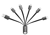 CHAFON Multi USB Cable with Type C,Micro,Mini USB Ports for Charging- Black