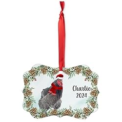 Dark Brahma Chicken Rooster Christmas Ornament 2024