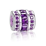 SOUFEEL Birthstone Charms 925 Sterling Silver Charm Crystal Barrel Bead For European Bracelets