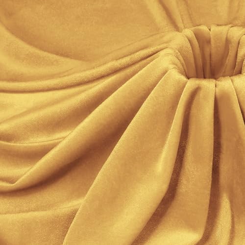 P Pothuiny Gold Velvet Fabric by The Yard, 1 Yard x