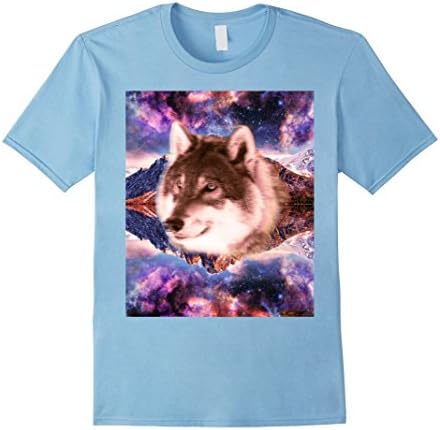 Mens Trippy Wolf Shirt - Space Wolves 3XL Baby Blue