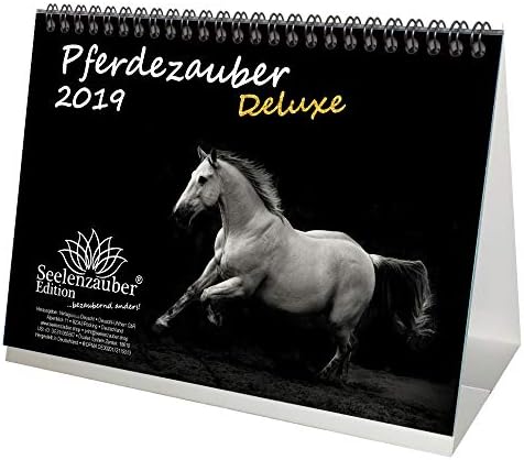 Horse Magic Deluxe · DIN A5 · Premium Desk Calendar/Calendar 2019 · Horses · Horseback Riding · Foal · Stallion · Mare · Gift Set with 1 Greeting Card and 1 Christmas Card