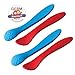 oogaa Baby Weaning Spoons - Easy Clean Baby Safe - 8.5in - Blue and Red - 4-Pack