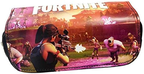 Honglee Fortnite Pencil Case, Fortnite Battle Royale Pencil Case Pencil Pouch Bag Case Canvas Organizer Cosmetic with Two Large Pockets for Boys, Girls, Teens, Adults (Orange)