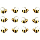 Oasis Supply, Edible Fun Shapes | Sugar Hand Painted Cake, Cupcake Toppers | 1" Bumble Bees