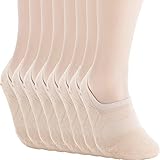 Pro Mountain No Show Toe Cushion Athletic Cotton Footies Sneakers Sports Socks (M(US Women Shoe 7.5~9.5 = Men 6.5~8.5, size10 Unisex), Beige 8pairs Pack M-size)