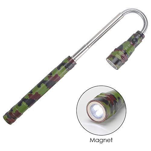 KIMILAR Telescoping Magnetic Pickup Tool, Telescoping Flexible Extensible 3 LED Flashlight, 5 Pound Magnet Telescopic Extending Torch Pick Up Tool (Max Length 22 Inch), 4 x LR44 Batteries Included