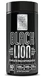 RAW Synergies Black Lion – Thermogenic Test Booster and Fat Burner for Men, Natural Brain Supplement and Estrogen Blocker with DIM and Pure Forskolin for Weight Loss and Muscle Building, 60 sv