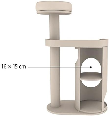 TRIXIE Falco 2-Story Cat Condo with Scratching Post, Two Platforms, Light Gray/Light Brown (44416), 117 cm - Image 4