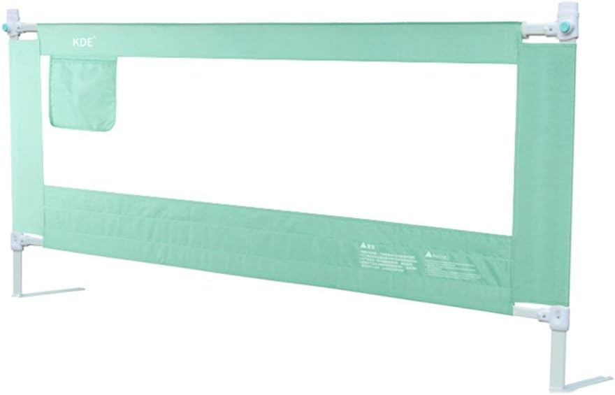 KKCF-Bed Rail Guard for Kids Breathable Double Safety Lock Intimate Pocket Bedroom Oxford Cloth, 2 Colors, 4 Sizes (Color : Green, Size : 150cm)