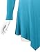 Lock and Love WT1050 Womens V Neck Long Sleeve Dip Dye Handkerchief Hem Tunic Top L AQUA