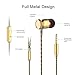 Ectreme Wired Metal in Ear Headphones, Noise Isolating Stereo Bass Earphones with Mic (Gold)