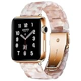 BONSTRAP Resin Watch Band with Metal Buckle 40mm 38mm for Apple Watch Series 4 3 2 1