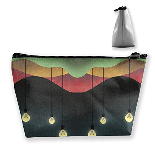 Makeup Bag Cosmetic Light Bulb Abstract Portable Cosmetic Bag Mobile Trapezoidal Storage Bag Travel Bags with Zipper