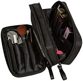 Hoojee Travel Double Layer Multi-functional Cosmetic Box Toiletry Wash Bag Jewelry Packing Organizers,All Black