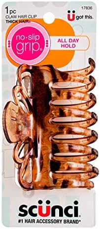 Amazon.com : Scunci 17836 Large No-Slip Grip™ Jaw Hair Clip (Pack