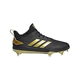 adidas Men's Adizero Afterburner V Baseball Shoe, black/gold metallic/gold metallic, 9.5 M US