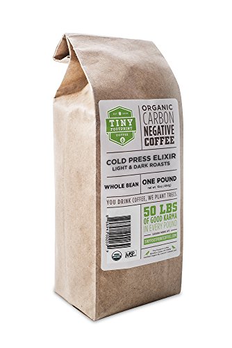 Tiny Footprint Coffee Organic Cold Press Elixir Coffee, Whole Bean, 16 Ounce