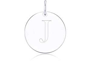 LGSY 925 Sterling Silver Mini Initial Disc Round Charm Pendant for Women Jewelry