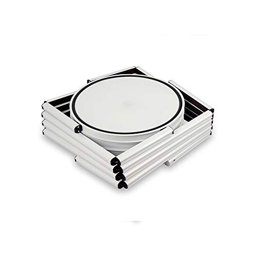 81" Portable Display Case Set 5-Layer Circle Quick Installation Potable Twister Tower Portable Trade Show Counter with Twist and Fold Design- Stand Only (Black)