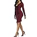 Tulucky Women Sexy V Neck Long Sleeve Front Fold Stretch Bodycon Bandage Pencil Party Dresses