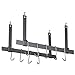 Rack It Up Ceiling Bar Pot Rack (pair) with 12 hooks, Steel Gray Hammertone