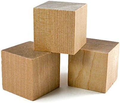 Nakpunar 40 pcs 1" Craft Wood Cube Blocks