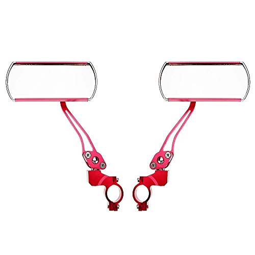 Youzpin 2Pcs Adjustable 360 Dgree Rotating Mountain Road Bike Safty Rear View Mirror, Flexibility Bicycle Handlebar Rearview Mirror Cycling Wide Angle Handlebar End Rear Back View Aluminum
