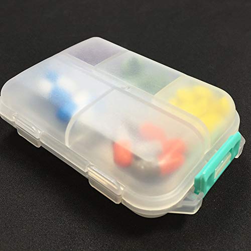 Pill & Vitamin Organizer case Box Travel Portable 2Pack (Black+White)