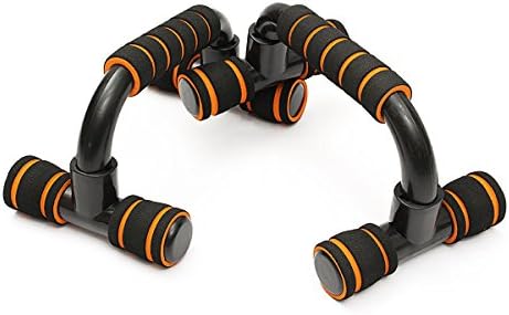 1 Pair Fitness Push Up Pushup Stands Bars Sport Gym Exercise Training Chest Bar Sponge Hand Grip Trainer For Body Building (black+orange)