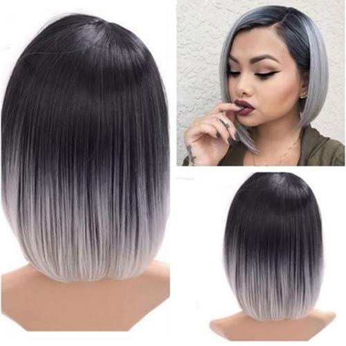 Wigs gLoaSublim Lady Fashion Bob Straight Gradient Color Short Wig Fancy Party Cosplay Accessory