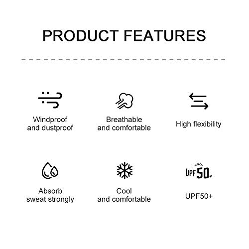 EVQ 5Pcs Neck Gaiter Seamless Scarf Face Bandanas Balaclavas for Outdoors Fishing Running Women Men (5pc pack2)