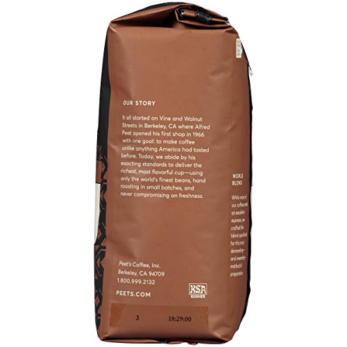 Peet's Coffee Espresso Forte Whole Bean Coffee Dark Roast Bag, 12 oz