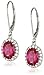 Amazon Essentials Sterling Silver Created Ruby and Created White Sapphire Lever Back Dangle Earrings, (previously Amazon Collection)