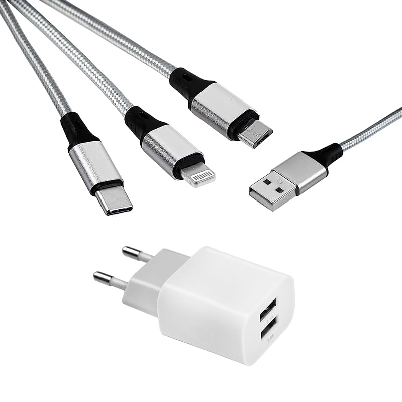 MUTTO Caricatore USB Multiplo 3 in 1 da Viaggio Universale... en promo sur Amazon