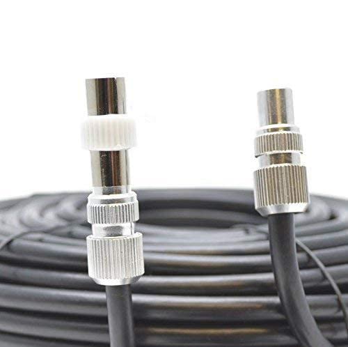 SSL Satellites Fully Assembled Digital TV Aerial Cable Use Extension Kit with Male - Male Connections - for Freeview, Freeview HD 4K TV - 20 Meter, Black