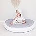Pueri Baby Play Mat Pure Cotton Woolen Pueri Round Rug Kids' Room Rug Pure Cotton Baby Play Mat Thickened Crawling Mat Carpet Children's Room Decoration Air-Conditioned Rug Collection Area Rug(Gray)