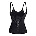 Junlan One Zipper With 3 Row Of Hooks Waist Trainer Cincher Body Shaper Girlde Vest Fat Burner (S, Black)