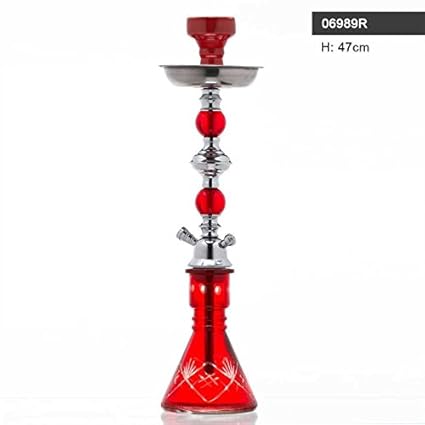 Shisha Hookah Crystal red- 2xCrystal-1xHose- H:47cm