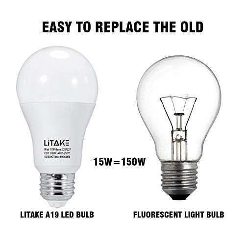 Litake A19 LED Bulbs 150 Watt Equivalent,5000K Daylight LED Light Bulbs
