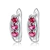 D&XQX 925 Sliver Boucles d’oreilles pour Les Femmes 1.57Ct Naturel Grenat rhodolite Boucles d’oreilles Pierres…