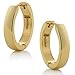 Gem Stone King Stainless Steel Yellow Gold Plated Round Huggies Hoop Earrings (20mm Diameter = 0.78 Inch)