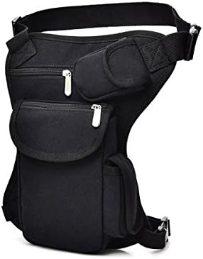 Wonpurs Multi-purpose Outdoor Canvas Waist Leg Bag, Fanny Pack for Man Woman Motorcycle Cycling Workout (Black)