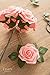 Ling's moment Artificial Flowers 50pcs Real Looking Pink Fake Roses w/Stem for DIY Wedding Bouquets Centerpieces Bridal Shower Party Home Decorations