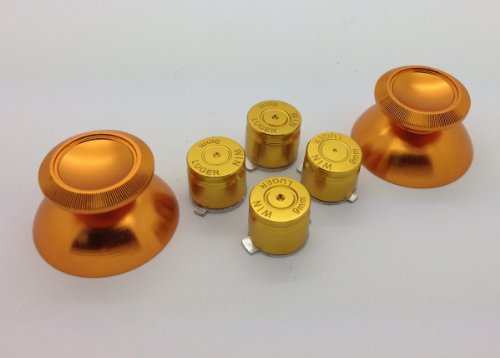 Metal Gold Bullet Buttons + Thumbsticks For Dual Shock 4 PS4 Controller Mod Kit