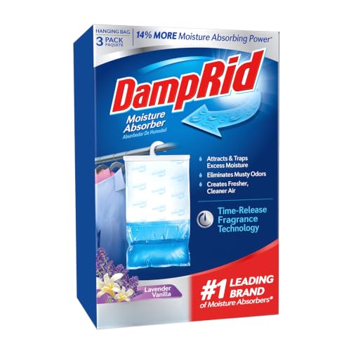 DampRid Lavender Vanilla Hanging Moisture Absorber, 16 oz., 3 Pack - Eliminates