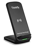 Thinkfly Qi Wireless Charger for iPhone 8 iPhone 8 Plus iPhone X 2 Coils Fast Wireless Charging Stand Pad for Galaxy Note 8 S8 S8+ S7 edge S7 S6 edge+ Note 5 Standard Charge for All Qi Devices