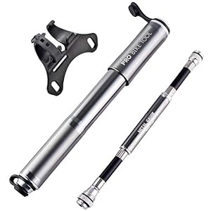PRO BIKE TOOL Bike Pump with Gauge Fits Presta and Schrader – Accurate Inflation – Mini Bicycle Tire Pump for Road…