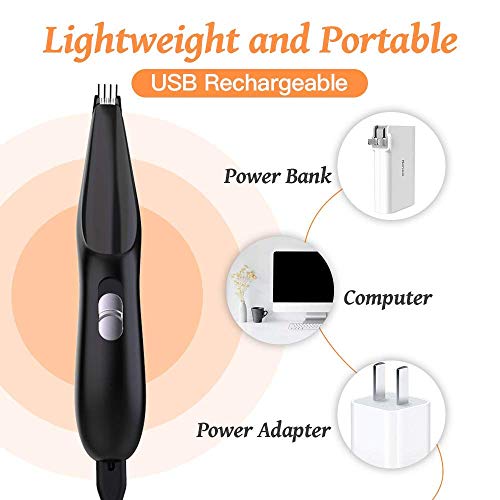 Dog Grooming Clipper, Cat Clipper Pet Hair Trimmer, Rechargeable Wireless Design Low Noise Electric for Hair Around Face, Eyes, Ears, Paw, Rump - Thumbnail 5