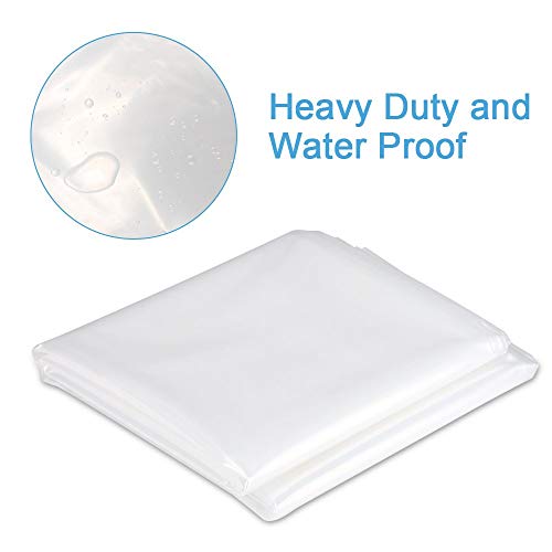 E-Gtong 2-Pack 2 Mil Heavy Duty Plastic Drop Cloth, 9-Feet by 12-Feet Clear Plastic Tarp Plastic Painting Tarp Plastic Sheeting, Waterproof Patio Furniture Covers